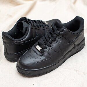 Nike Air Force 1 Low Top Tripe Black Unisex Leather Sneakers